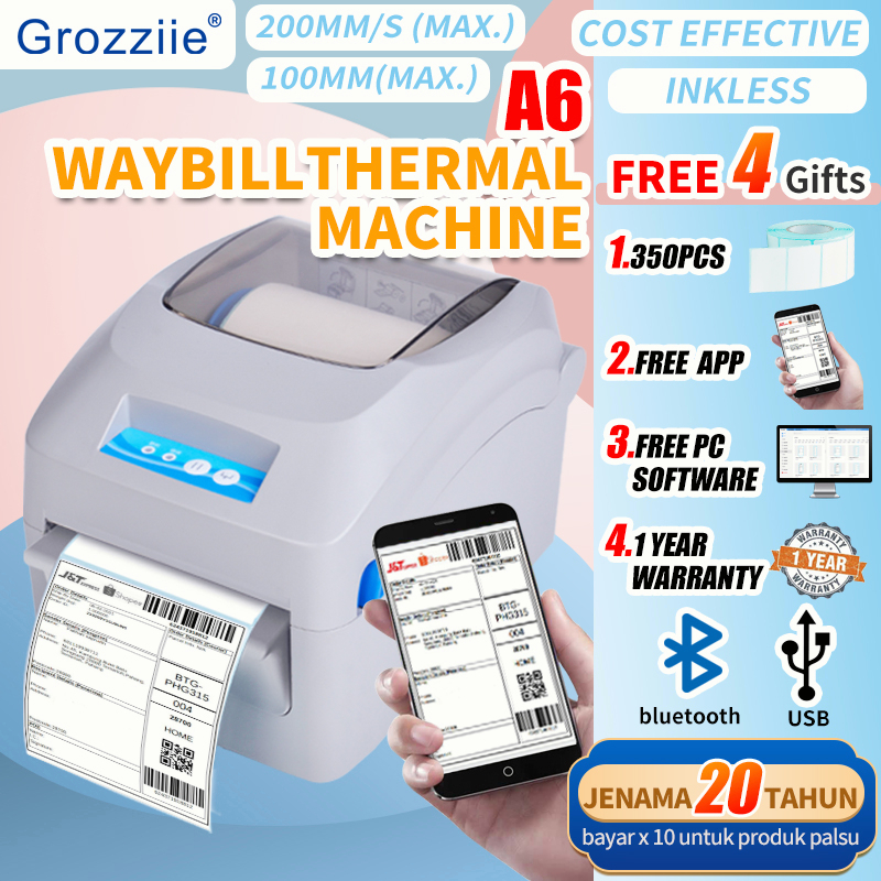 Thermal Printer Bluetooth Waybill Barcode Shipping Label Consignment Note Bluetooth Printer AWB A6 Waybill Sticker