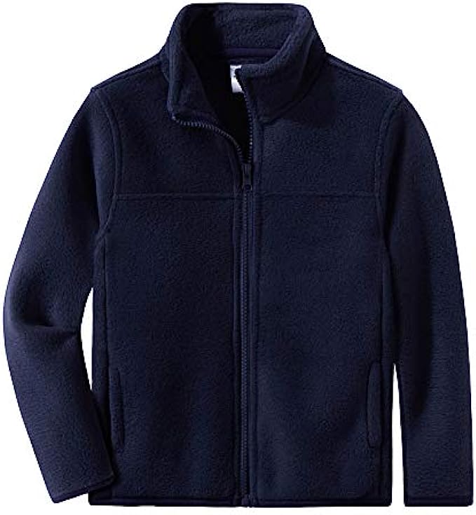 Spring&amp;Gege Youth Solid Full-Zip Polar Fleece Jacket for Children