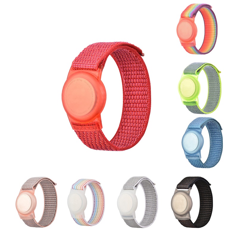 Kid Wristband Compatible with Apple AirTag, Protective Case for Air Tag GPS Tracker Holder with Nylon Bracelet A