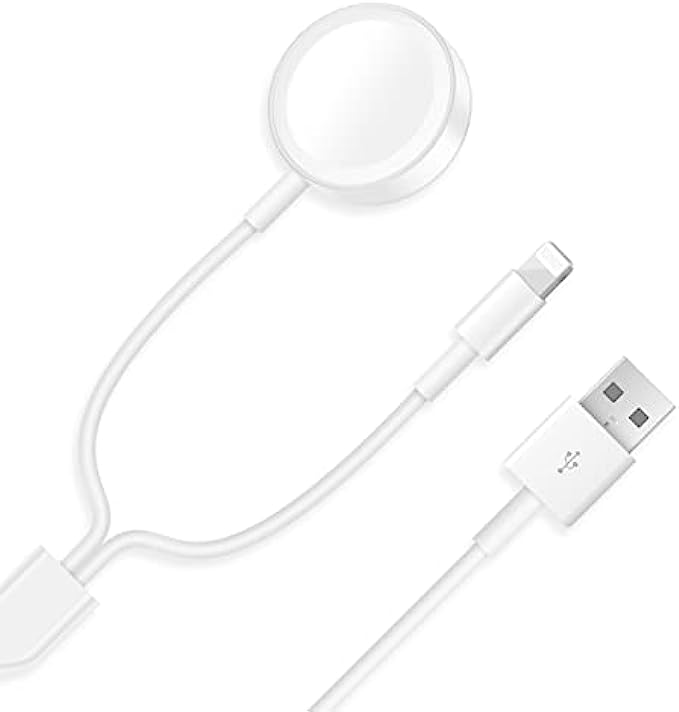 lifeegrn Update Version Smart iWatch Charger Wireless USB 6.5 ft/2 m Charging Cable for Apple Watch Series SE/7/6/5/4/3/2/1 &amp; Phone 12/11/Pro/Max/XR/XS/XS Max/X&amp;Pad Series