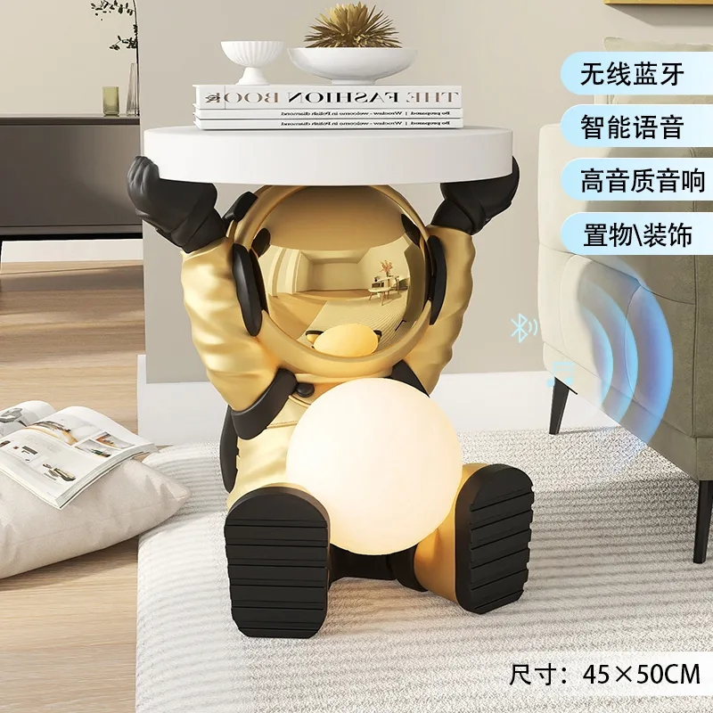 Astronaut's landing ornaments home jewelry Side table Small coffee table Skyman bedside table decoration night light Floor ornament decoration gift Large ornament Bedside table&amp; coffee table 