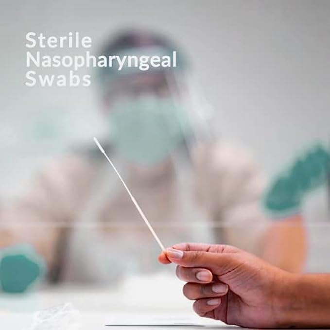 Sterile Nasopharyngeal Swabs - Pack of 50, White