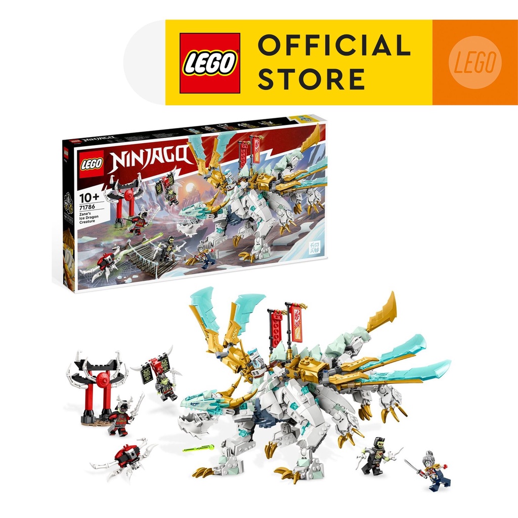 LEGO NINJAGO 71786 Zane’s Ice Dragon Creature Building Toy Set (973 Pieces) Kids Toys Children Toys Building Blocks
